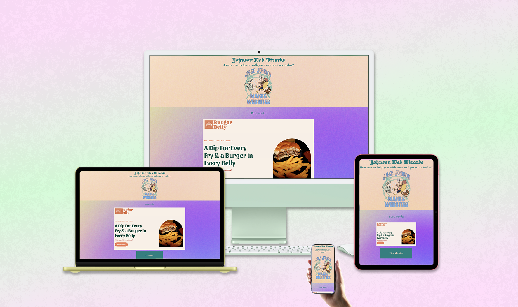 mockups of this website as viewed on a variety of fun tech gizmos